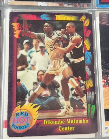 1992 Wild Card Red Hot Rookies #1 Dikembe Mutombo — front