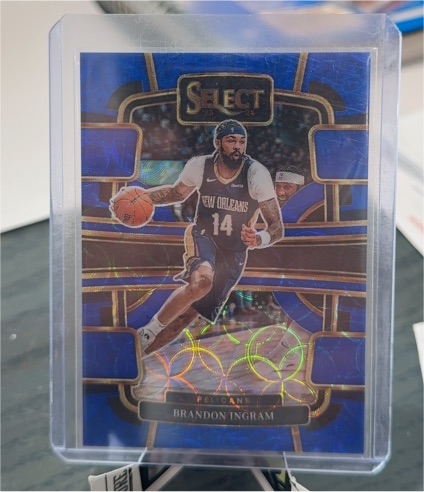 2023-24 Panini Select #28 Brandon Ingram Blue Prizm New Orleans Pelicans — front