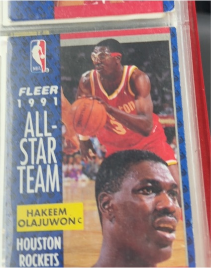 1991 Fleer #214 All Star Team Hakeem Olajuwon — front