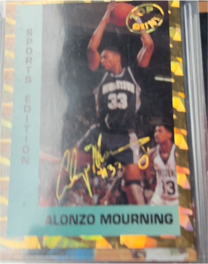 1992-93 Sports Edition Top Guns #NNO Alonzo Mourning — front