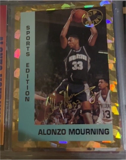 1992-93 Sports Edition Top Guns #NNO Alonzo Mourning — front