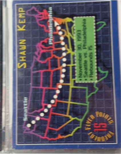 1993-94 Topps Stadium Club Frequent Flyer Points #1 Shawn Kemp — front