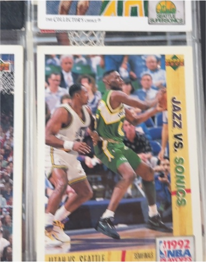 1992 NBA Playoffs Upper Deck #169 Jazz vs Sonics Semifinals — front