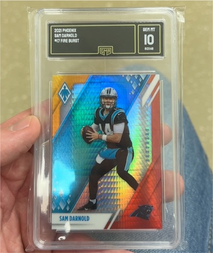 2021 Panini Phoenix #17 Sam Darnold Fire Burst — front
