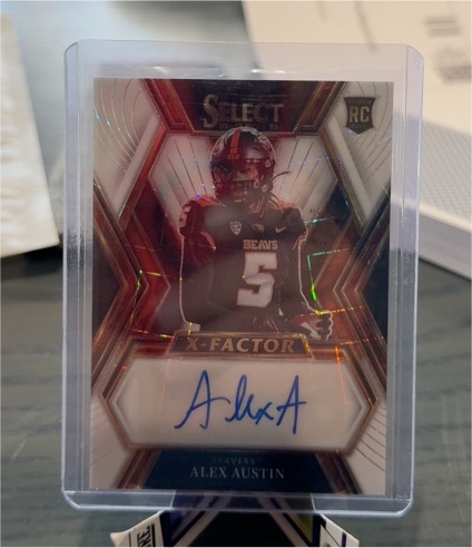 2023 Panini Select Draft Picks #XS-AAU Alex Austin X-Factor Rookie RC Auto — front