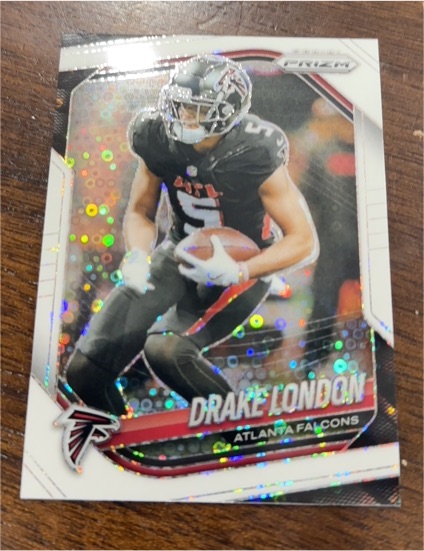 2025 Panini Prizm #198 Drake London White Disco — front