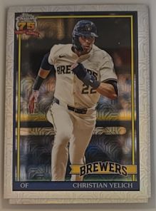 2026 Topps Series 1 Silver Pack Mojo #91C-100 Christian Yelich — front