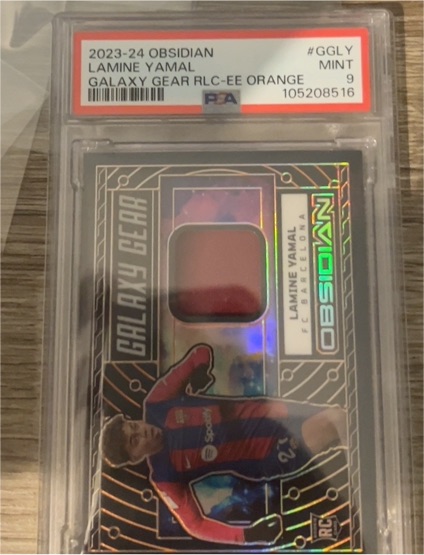 2023-24 Panini Obsidian Galaxy Gear #GGLY Lamine Yamal Orange — front