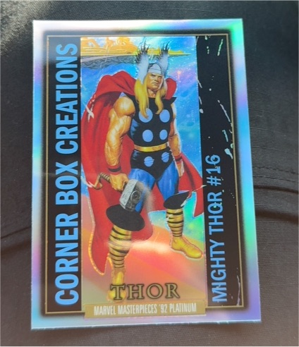 2024 SkyBox Marvel Masterpieces '92 Platinum Corner Box Creations #CB-14 Thor — front