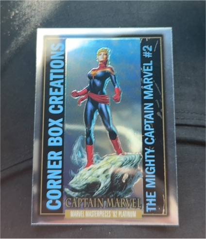 2024 Marvel Masterpieces '92 Platinum Corner Box Creations #CB-16 Captain Marvel — front