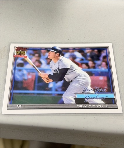 2026 Topps Series 1 75th 1991 #T91-48 Mickey Mantle — front
