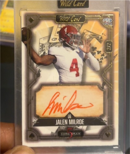 2024 Wild Card 5 Card Draw #5 Jalen Milroe — front