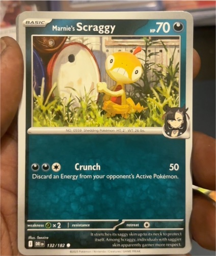 2025 Pokémon SV10: Destined Rivals #132 Marnie's Scraggy — front