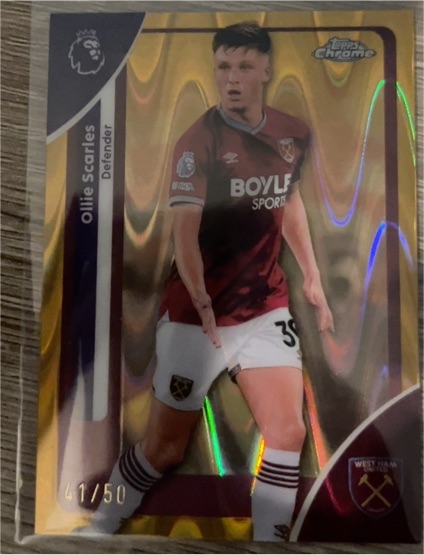 2026 Topps Chrome Premier League #189 Ollie Scarles — front
