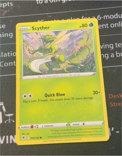 2022 Pokémon TCG Astral Radiance #005 Scyther — front