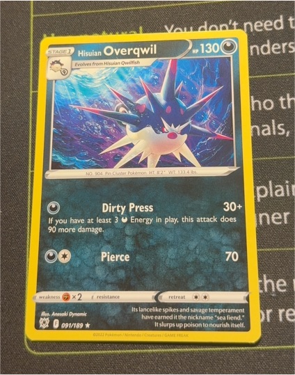 2022 Pokémon Astral Radiance #91 Hisuian Overqwil — front