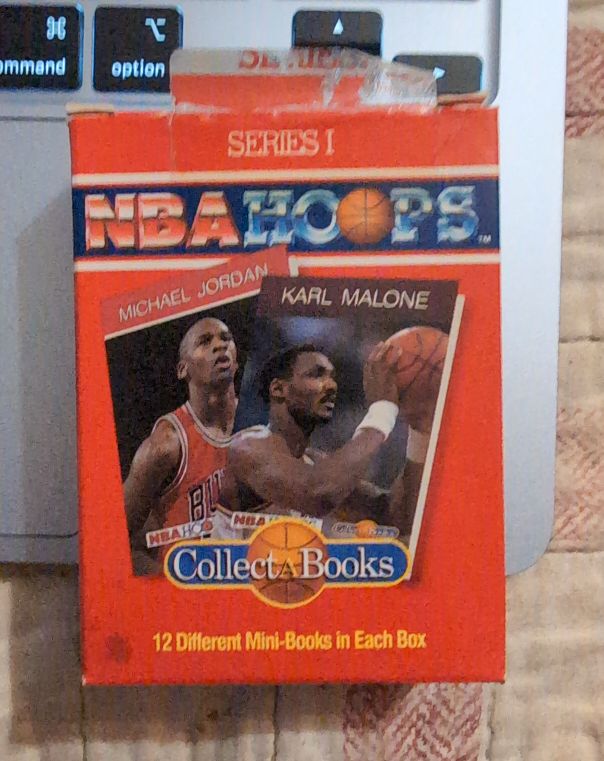 1990 NBA Hoops Collect A Books Series 1 Box 1 Michael Jordan Karl Malone — front