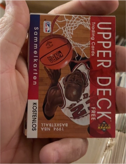 1994 Upper Deck Michael Jordan German International Basketball Card — front