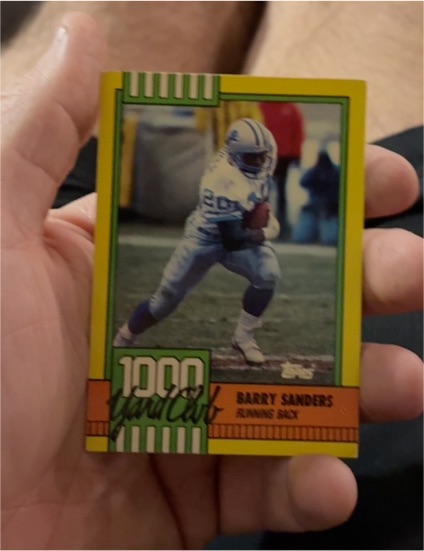 1990 Topps 1000 Yard Club #3 Barry Sanders — front