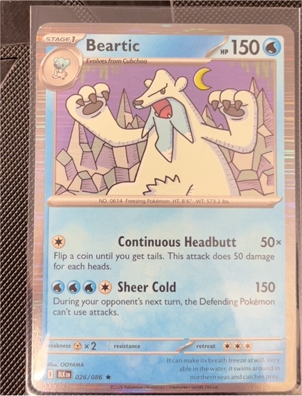 2025 Pokémon SV: Black Bolt #026 Beartic — front