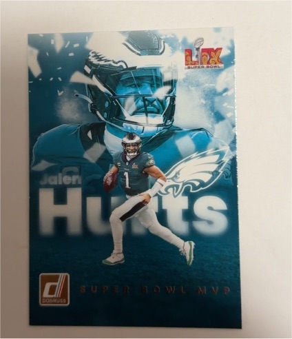 2025 Panini Donruss #1 Jalen Hurts Super Bowl MVP Insert — front