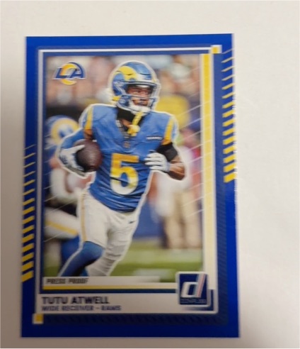 2025 Panini Donruss #192 Tutu Atwell Press Proof Blue — front