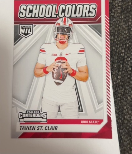 2025 Panini NIL Ohio State Contenders #1 Tavien St. Clair School Colors — front