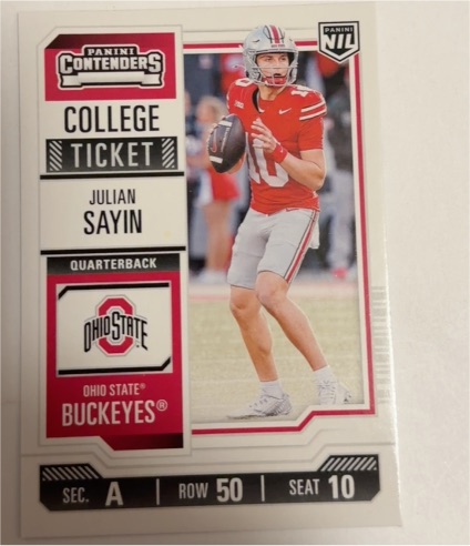 2025 Panini Contenders College Ticket #2 Julian Sayin — front