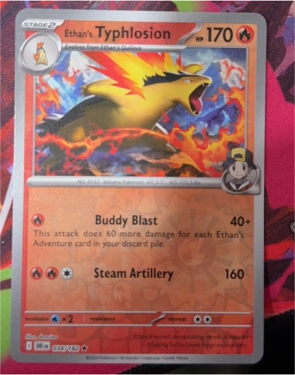 2025 Pokemon Destined Rivals #034 Ethan's Typhlosion — front