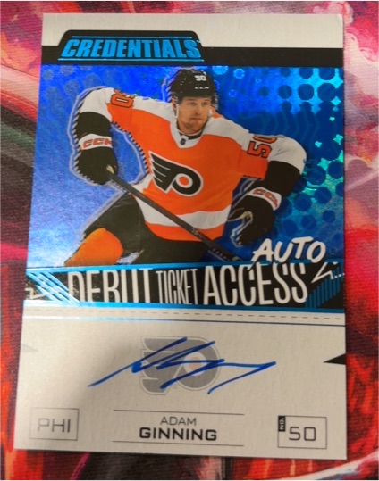 2023-24 Upper Deck Credentials Debut Ticket Access #113 Adam Ginning — front