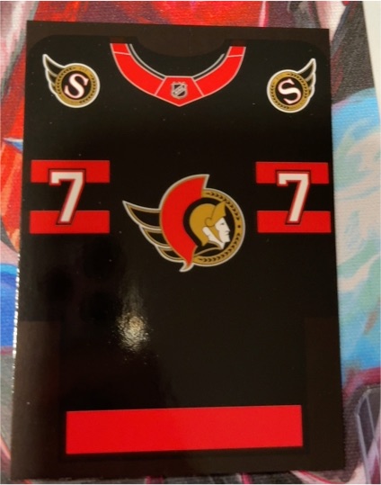 2024-25 Upper Deck Credentials Ottawa Senators #7 Brady Tkachuk Jersey Sticker — front
