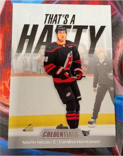 2024-25 Upper Deck Credentials #TH-MN Martin Necas That's a Hatty — front