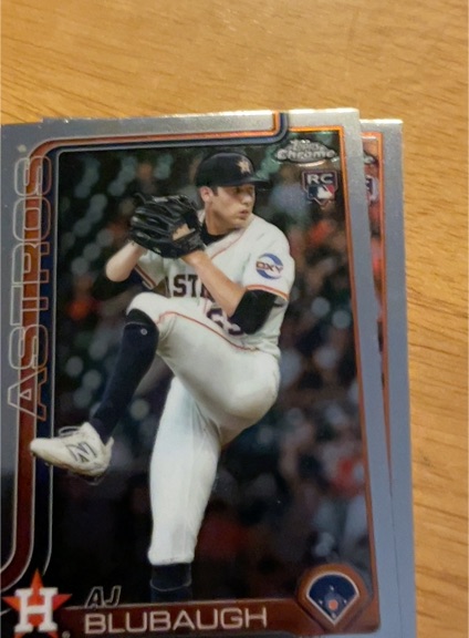2025 Topps Chrome Update #USC163 AJ Blubaugh Houston Astros Rookie Card — front
