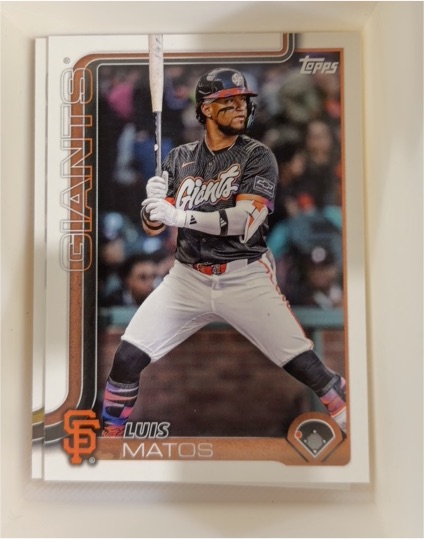2025 Topps Update #US29 Luis Matos San Francisco Giants — front