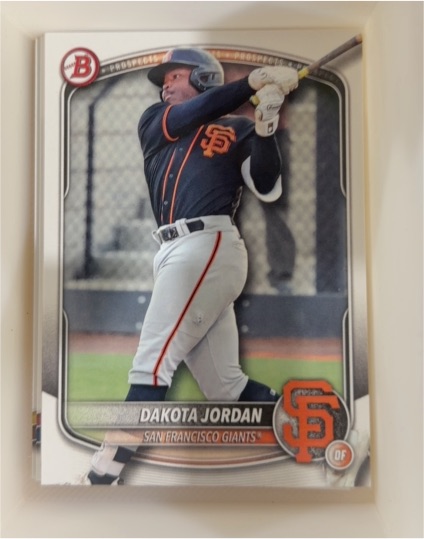 2025 Bowman Draft #BD-139 Dakota Jordan — front
