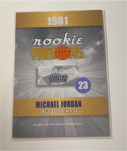1981 Rookie Phenoms Gold Platinum Limited #23 Michael Jordan — front