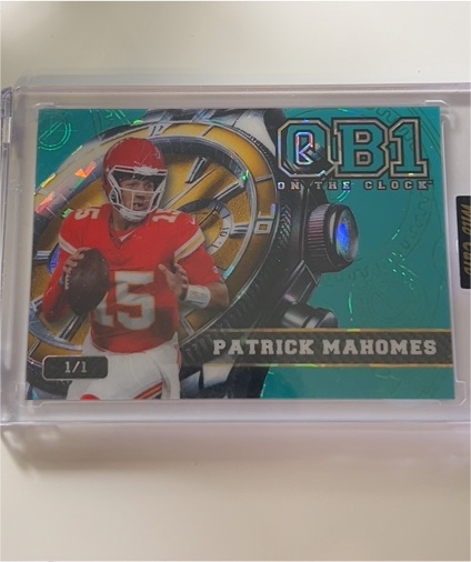 2024 Panini Wild Card QB1 On The Clock #OCW-TL-PM3 Patrick Mahomes — front