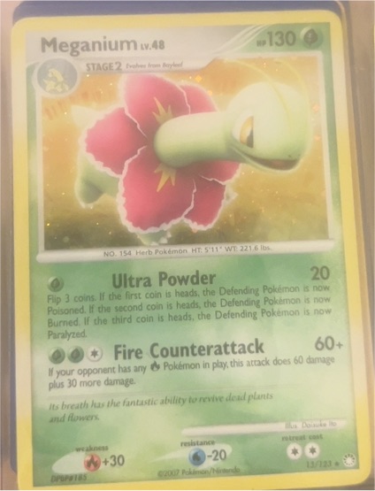 2007 Pokémon Mysterious Treasures #13 Meganium — front