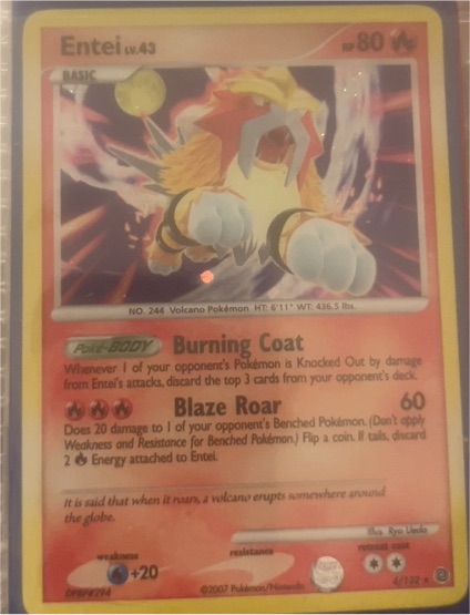 2007 Pokémon Secret Wonders #4 Entei — front