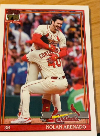 2026 Topps Series 1 1991 Topps #T91-95 Nolan Arenado St. Louis Cardinals — front