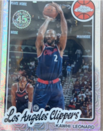 2025-26 Topps Chrome 45th Anniversary Mojo #TC-KL Kawhi Leonard — front