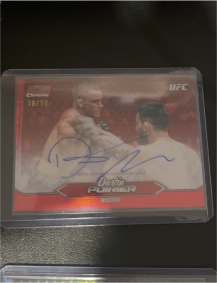2025 Topps Stadium Club UFC #CAS-DPR Dustin Poirier Chrome Auto Red /50 — front