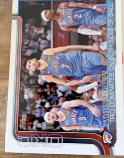 2025 Topps Basketball Flagship #288 Oklahoma City Thunder Trio Dominates On Both Sides Of Ball — front