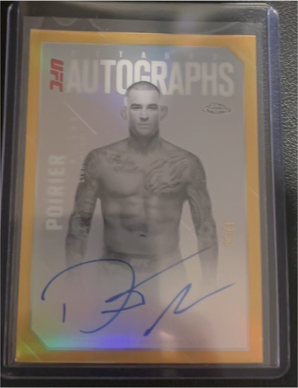2025 Topps Chrome UFC Dustin Poirier Octagon Autograph — front