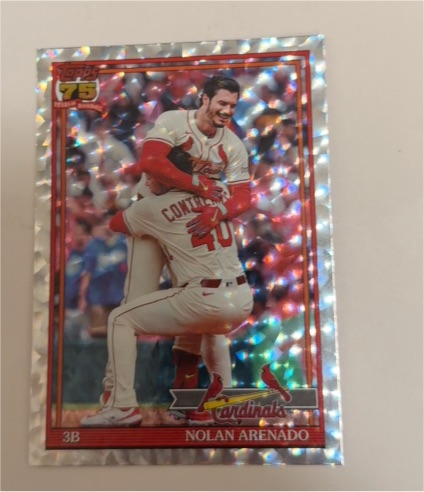 2026 Topps Series 1 #T91-95 Nolan Arenado 1991 Crackle Foil — front