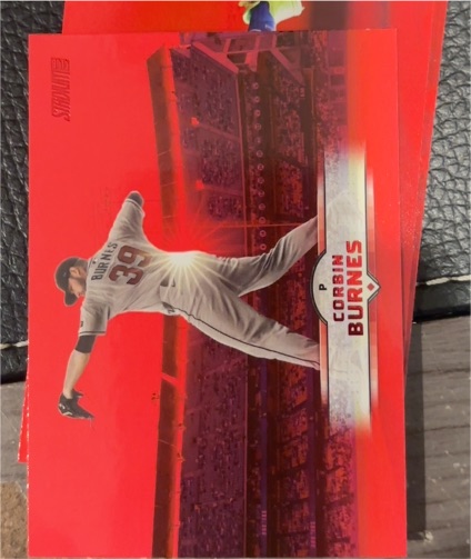 2025 Topps Stadium Club #100 Corbin Burnes Red Parallel — front