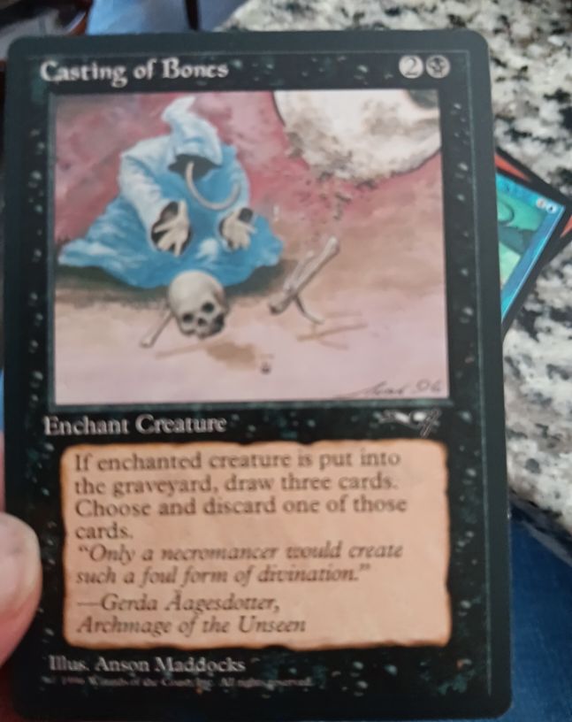 1996 Magic: The Gathering #44 Casting of Bones — front
