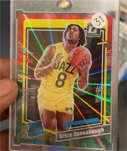 2023-24 Panini Donruss #214 Brice Sensabaugh Green Laser Rookie — front