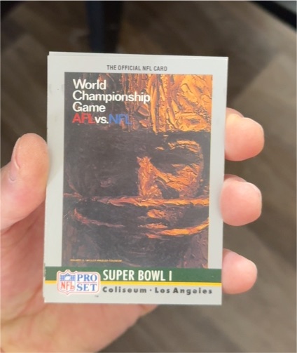 1990 Pro Set #1 Super Bowl I World Championship Game AFL vs NFL — front