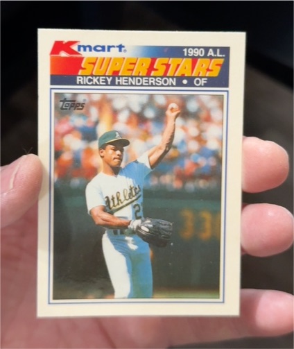 1990 Topps Kmart Super Stars #23 Rickey Henderson — front